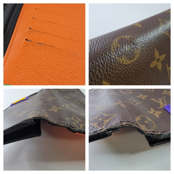 LOUIS VUITTON LV Logo Rubber Patch Brazza Long Wallet - Picture 8 of 13